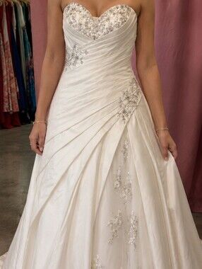 Ivory Strapless Beaded Wedding Gown